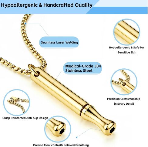2Pcs Breathing Necklace for Anxiety & Stress Relief, Mindfulness & Quit Smoking Aid, Stainless Steel Breathe Necklace for Adults Teens Women Men (Silver/Colorful) in Saudi Arabia