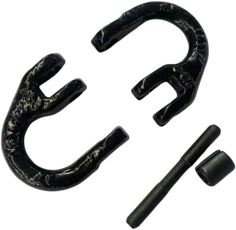 3/8" Trailer Safety Chain Connector Link Tow Hitch Chain Connecting Hammerlock Coupling Link Towing Lifting Trucks Accessories 4pack G80 Alloy Steel 7100 lbs Working Load Limit Black Painted in Saudi Arabia