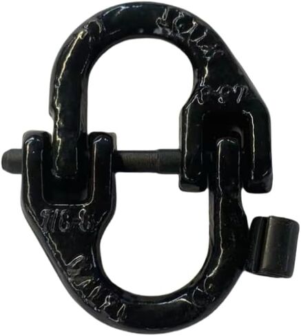 3/8" Trailer Safety Chain Connector Link Tow Hitch Chain Connecting Hammerlock Coupling Link Towing Lifting Trucks Accessories 4pack G80 Alloy Steel 7100 lbs Working Load Limit Black Painted in Saudi Arabia