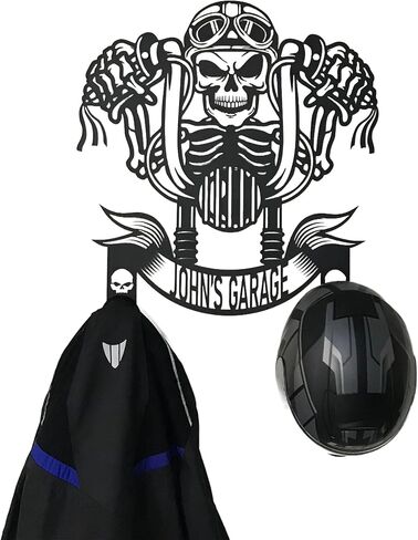 Custom Skull Motorcycle Helmet Holder Skull Rider Motorcycle Helmet Rack Gifts for Motorcycle Riders Personalized Christmas Gifts Helmet Holder Wall Mount (Medium 61x 69 cm / 24 x 27,2 inches) in Saudi Arabia