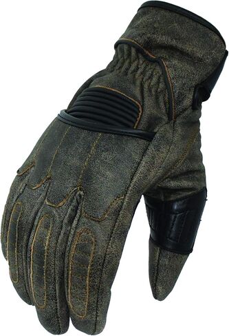 First Mfg Co- Roadster- Men's Leather Motorcycle Gloves with Adjustable Wrist Strap - Lightweight Fingerless Riding Gloves - Reinforced Palm Waterproof Motorbike Gloves for All-Weathers (Pair) in Saudi Arabia