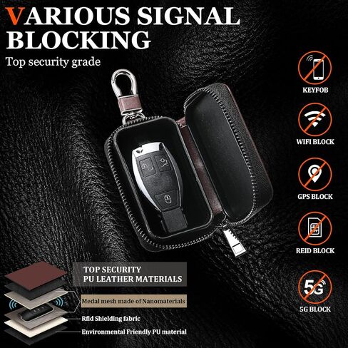Frienda Faraday Car Key Case Protector fob for Car Carbon Carbon Auto RFID Forcing Flocing Bage Acags anti- in Kuwait
