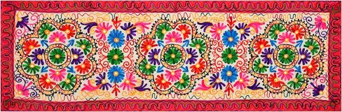 Suzani Hand Embroidered Bohemian Handmade Multi Color Tabletop Table Runner 60 Iches Long for Wedding Party Dinning Coffee Tea Special Moments Enjoy 18 X 60 (Design-2) in Saudi Arabia