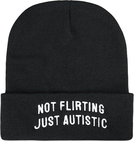 Funny Winter Knit Beanie Hats with Embroided Text and Pattern Design, Perfect Halloween for Men Women Teens in Saudi Arabia