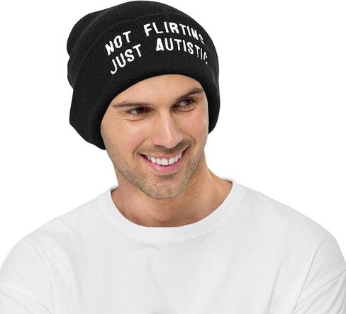 Funny Winter Knit Beanie Hats with Embroided Text and Pattern Design, Perfect Halloween for Men Women Teens in Saudi Arabia