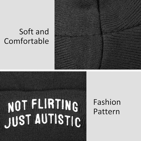 Funny Winter Knit Beanie Hats with Embroided Text and Pattern Design, Perfect Halloween for Men Women Teens in Saudi Arabia