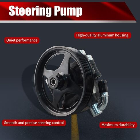 Power Steering Pump 52059899AE with Pulley Compatible with Jeep Wrangler 2007-2011 3.8L V6 Replaces 20-1001 96-1001 63173N 6136PX 52059899AD in Saudi Arabia