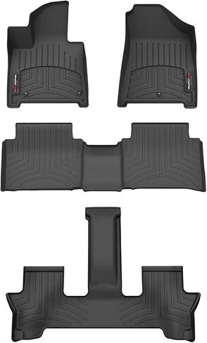 WeatherTech Custom Fit FloorLiners for Hyundai Santa Fe Hybrid - Full Set (441865-1-5-4), Black in Saudi Arabia