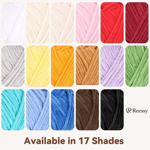 Skinny Chenille Yarn for Crocheting - 6 Pack of 50g/1.76oz - Soft Fluffy Chenille Yarn - Baby Weights, Ideal Crochet Yarn for Baby Blankets, Plush Toys & Wearables - 951yd Total(Sun Yellow) in Kuwait