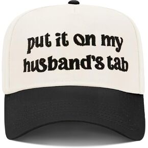 Funny Trucker Hat Embroidered Vintage Snapback Hat for Men Women Put It On My Husband's Tab Gag Gifts Baseball Cap Red in Saudi Arabia