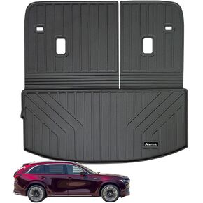 Floor Liners & Cargo Liners & Backrest Mat for 2016-2022 2023 Mazda CX9 CX-9 6 Seats(Non 7 Seats),TPE All Weather Protection Car Floor Mats with Trunk Mat Covering The Backrest in Saudi Arabia