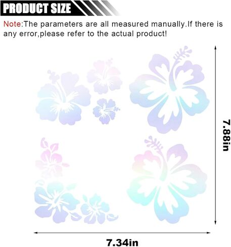 Hawaiian Hibiscus Flower Car Decal Sticker, Waterproof PET Decal, Car Bumper Sticker, Automotive Exterior Decoration Sticker Decal for Car, Truck, SUV, Door, Wall, Laptop (White, Small) in Saudi Arabia