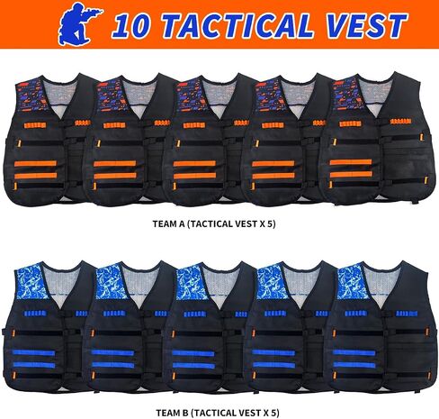 Tactical Vest Kit for Kids, Compatible with Nerf – Includes Vest, 2 Pack Toy Guns, 30 Foam Darts, Goggles, Wristbands, Skull Mask – Great Birthday Gift for Boys and Girls in Saudi Arabia