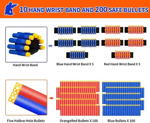 Tactical Vest Kit for Kids, Compatible with Nerf – Includes Vest, 2 Pack Toy Guns, 30 Foam Darts, Goggles, Wristbands, Skull Mask – Great Birthday Gift for Boys and Girls in Saudi Arabia