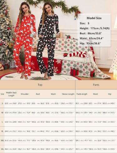 Marvmys Womens Long Sleeve Pajama Sets 2 Pack Pajamas Tops and Pants Pj Sets Printed Pjs Sleepwear with pockets S-3XL in Saudi Arabia