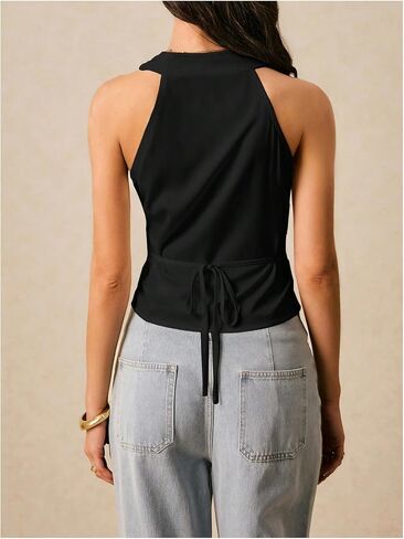 Makemechic Wild’s Wrap v Neck Bluest Siysless Back Back Old Money Shirt Selegant Office Shirt in Kuwait