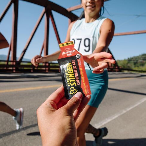 Honey Stinger Organic Salted Caramel Energy Gel, Caffeinated & Gluten Free, for Exercise, Running and Performance, Sports Nutrition for Home & Gym, Pre and Mid Workout, 12 Pack, 13.2 Ounce in Saudi Arabia