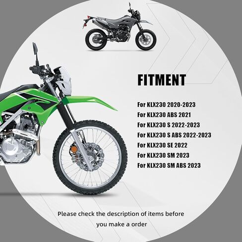 كتل المحور الخلفي للدراجة الترابية لـ KLX 230، شداد ضبط سلسلة CNC لـ KLX230 20-25/KLX232 24-25/KLX230 ABS 21/KLX230S 22-23/KLX230S ABS 22-23/KLX230SE 22/KLX230SM 23/KLX230SM ABS 23-أسود in Saudi Arabia