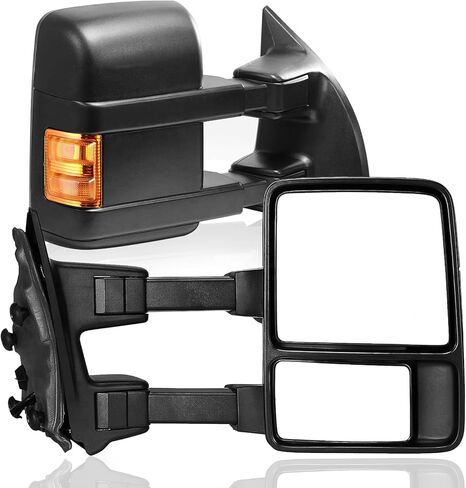 PZ TOWING MIRROR Left & Right PAIR SET For 99-07 F250/F350/F450/F550 Super Duty,01-05 Excursion Power Heated with Arrow Light,Smoke Signal Lamp,Extendable Side Mirrors Driver Passenger in Kuwait