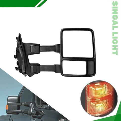 PZ TOWING MIRROR Left & Right PAIR SET For 99-07 F250/F350/F450/F550 Super Duty,01-05 Excursion Power Heated with Arrow Light,Smoke Signal Lamp,Extendable Side Mirrors Driver Passenger in Kuwait