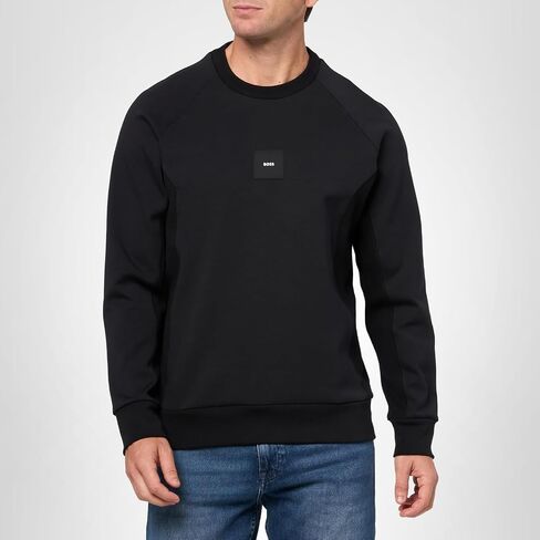 Boss Men's Badge Logo Cotton Blend Sweatshirt in Saudi Arabia