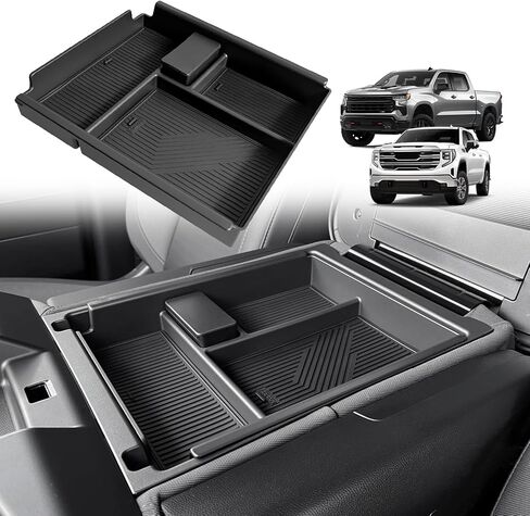 Muslogy Dashboard Organizer متوافق مع 2022-2025 Chevy Silverado/GMC Sierra 1500 ، 2024 2025 2500HD 3500HD Center Center Console Storage Box شنت علبة (شاشة 13.4 بوصة فقط) in Kuwait