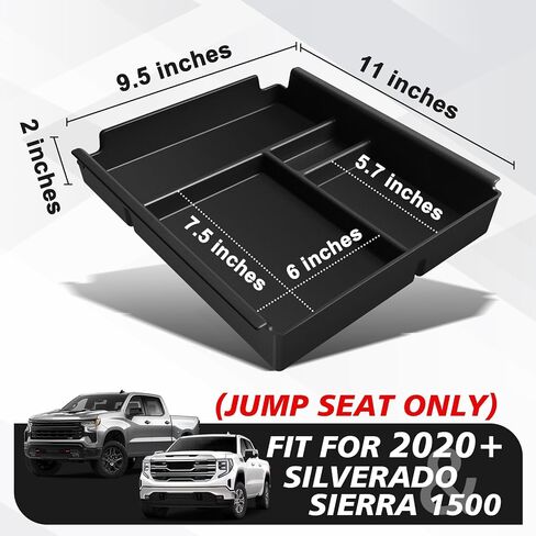Muslogy Dashboard Organizer متوافق مع 2022-2025 Chevy Silverado/GMC Sierra 1500 ، 2024 2025 2500HD 3500HD Center Center Console Storage Box شنت علبة (شاشة 13.4 بوصة فقط) in Kuwait
