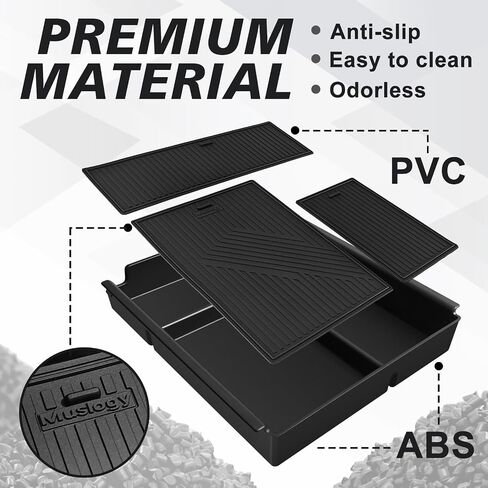 Muslogy Dashboard Organizer متوافق مع 2022-2025 Chevy Silverado/GMC Sierra 1500 ، 2024 2025 2500HD 3500HD Center Center Console Storage Box شنت علبة (شاشة 13.4 بوصة فقط) in Kuwait