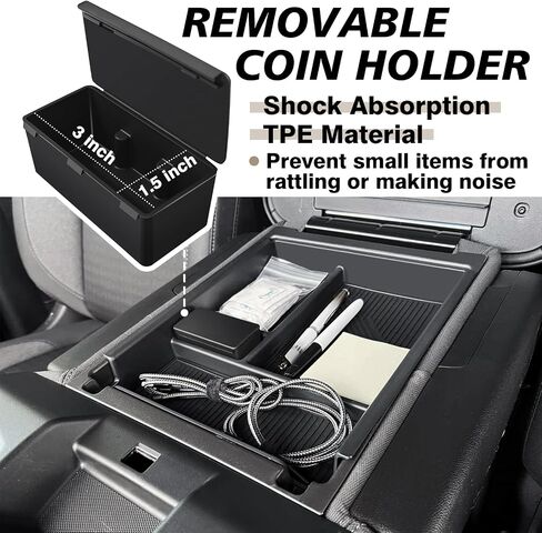 Muslogy Dashboard Organizer متوافق مع 2022-2025 Chevy Silverado/GMC Sierra 1500 ، 2024 2025 2500HD 3500HD Center Center Console Storage Box شنت علبة (شاشة 13.4 بوصة فقط) in Kuwait