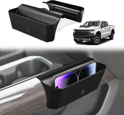 Muslogy Dashboard Organizer متوافق مع 2022-2025 Chevy Silverado/GMC Sierra 1500 ، 2024 2025 2500HD 3500HD Center Center Console Storage Box شنت علبة (شاشة 13.4 بوصة فقط) in Kuwait