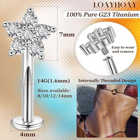 14G G23 Titanium Floating Belly Button Rings for Women Petite Flat Back CZ Belly Rings Small Opal Curved Navel Rings Internally Threaded Hypoallergenic Belly Piercing 8-14mm in Kuwait