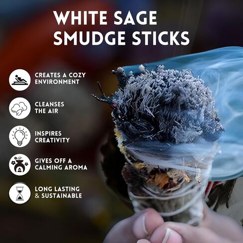 Soul Sticks 3 Pack Floral White Sage Smudge Backs مع الزهور لتطهير المنزل والتأمل واليوغا والشفاء والتلطيخ ، وكاليفورنيا من مصادر مستدامة (Terra) in Kuwait