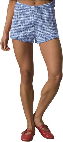 MakeMeChic Women's Summer Plaid Gingham Shorts Low Waist Smocked Mini Shorts in Saudi Arabia