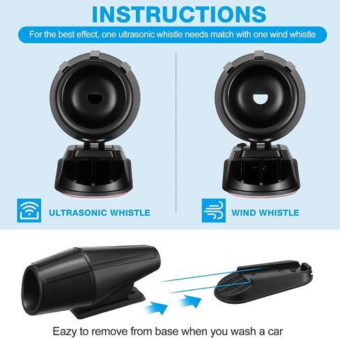 Qualirey 18 Pcs Deer Warning Whistles for Car Warning Horn for Vehicles and Trunks Whistle Avoids Collisions Devices Motorcycle Helps Reduce Accidents(Black,Single Hole) in Saudi Arabia