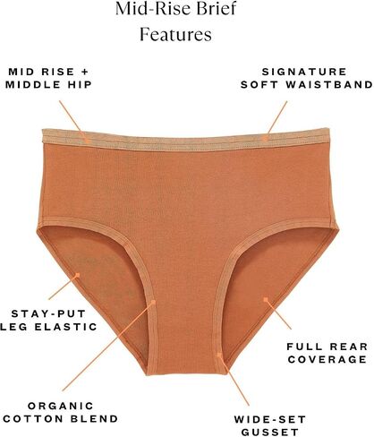 Subset Women's Organic Cotton Mid-Rise Brief, All Day Comfort, Natural Knickey Undies, Breathable Underwear for All in Saudi Arabia
