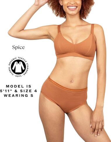 Subset Women's Organic Cotton Mid-Rise Brief, All Day Comfort, Natural Knickey Undies, Breathable Underwear for All in Saudi Arabia
