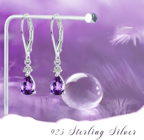 Moonstone Leverback Earrings Turquoise/Moonstone/Cubic Zirconia Birthstone Leverback Earrings for Women Sterling Silver Teardrop Bridal Dangle Dewdrop Girls in Saudi Arabia