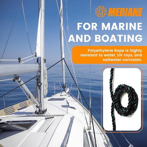 Polypropylene Rope 3/8 inch 100ft, All Purpose Yellow Rope, Floating Line, Camping, Flag Pole, Indoor & Outdoor, High Visibility, Lightweight in Saudi Arabia