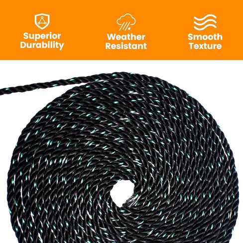 Polypropylene Rope 3/8 inch 100ft, All Purpose Yellow Rope, Floating Line, Camping, Flag Pole, Indoor & Outdoor, High Visibility, Lightweight in Saudi Arabia