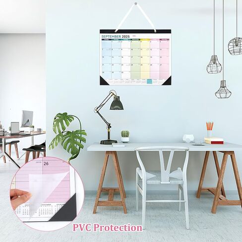 Desk Calendar 2025-2026, 14" X 11" Desktop Calendar 2025-2026, 18 Months Calander Runs from Jul. 2025 to Dec. 2026, Academic Monthly Planner for Home School Office (White and Black) in Kuwait