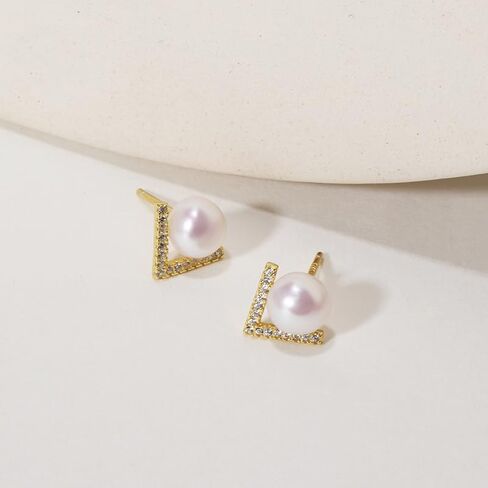 6/7/9mm Freshwater Pearl Stainless Steel Stud/Drop Earrings Birthday Jewelry Gift for Women in Kuwait