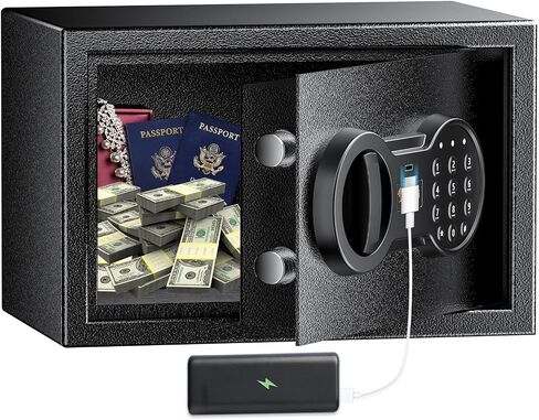 Bonsaii Safe ، صندوق آمن مكعب 0.6 مع لوحة مفاتيح إلكترونية ، رف قابل للإزالة ، للمجوهرات والوثائق في المنزل أو الفندق أو الأعمال ، 9.84 "× 13.78" × 9.84 بوصة ، SF002 in Saudi Arabia
