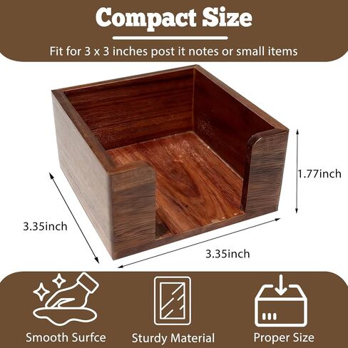 حامل ملاحظة لزجة أكريليك ، حامل 3 × 3 Crystal Clear Notepad مع قاعدة مضادة للانزلاق Post It It Note Note Dispenser لمكتب Office ، المنظم المنزلي in Kuwait