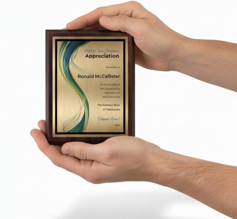 Appreciation Plaque Personalized - Employee Recognition Award - Customized with Modern Design - Select Your Size - Customize Now (8x10) Gold in Saudi Arabia