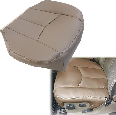 Secosautoparts Tan #522 السائق الأمامي وجانب الراكب القاع والأعلى بديل للبديل عن مقعد جلدي متوافق مع Chevy Silverado GMC Sierra 1500 2500 3500 HD 2003 2004 2005 2006 in Saudi Arabia