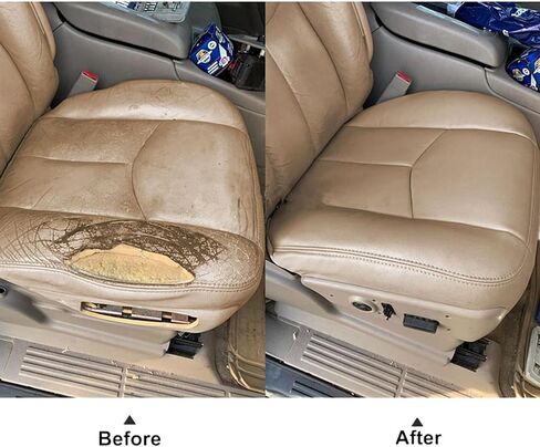 Secosautoparts Tan #522 السائق الأمامي وجانب الراكب القاع والأعلى بديل للبديل عن مقعد جلدي متوافق مع Chevy Silverado GMC Sierra 1500 2500 3500 HD 2003 2004 2005 2006 in Saudi Arabia