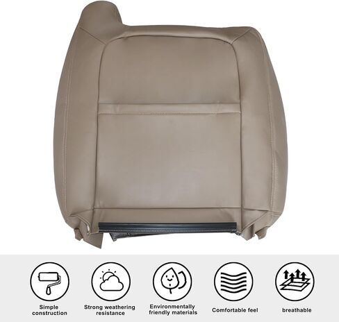 Secosautoparts Tan #522 السائق الأمامي وجانب الراكب القاع والأعلى بديل للبديل عن مقعد جلدي متوافق مع Chevy Silverado GMC Sierra 1500 2500 3500 HD 2003 2004 2005 2006 in Saudi Arabia