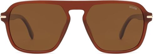 Sojos Retro Aviator نظارات شمسية مستقطبة للرجال للنساء العصرية عتيقة المربع التجريبي الظلال SJ2370 in Saudi Arabia