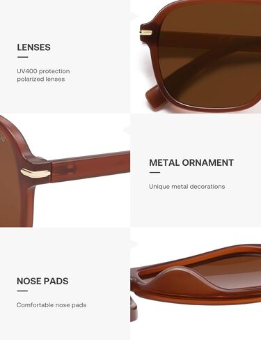Sojos Retro Aviator نظارات شمسية مستقطبة للرجال للنساء العصرية عتيقة المربع التجريبي الظلال SJ2370 in Saudi Arabia