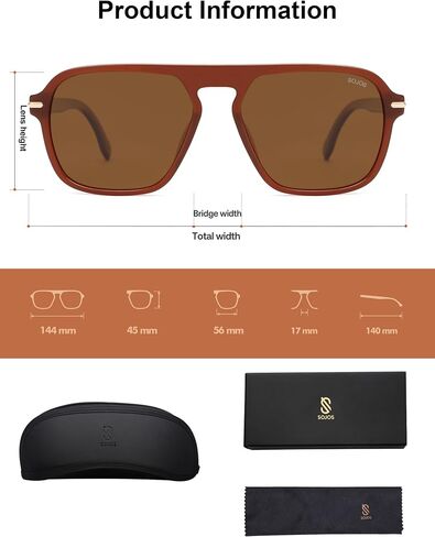 Sojos Retro Aviator نظارات شمسية مستقطبة للرجال للنساء العصرية عتيقة المربع التجريبي الظلال SJ2370 in Saudi Arabia